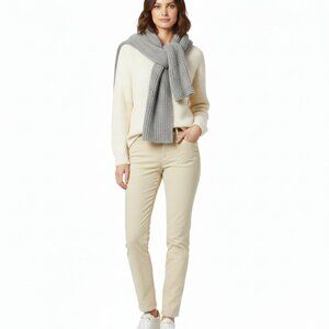 NWOT Massimo Dutti Cotton Blend Corduroy Pants Cream, fit like 8-10